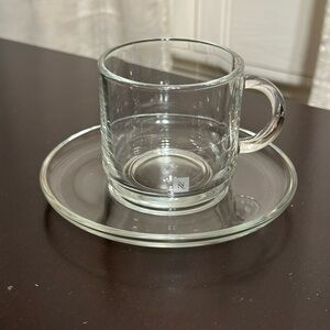 Nespresso Clear Glass Espresso Cup and Saucer